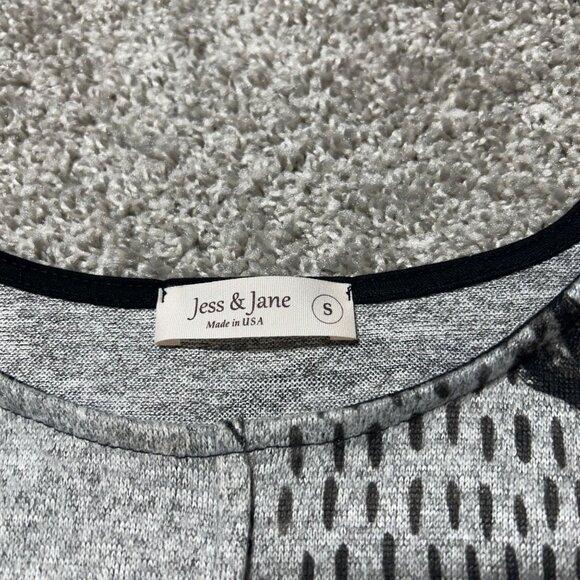 Jess & Jane Womens Sz Small Abstract Print Tunic Top 3/4 Sleeve High-Low Hem - Picture 4 of 7